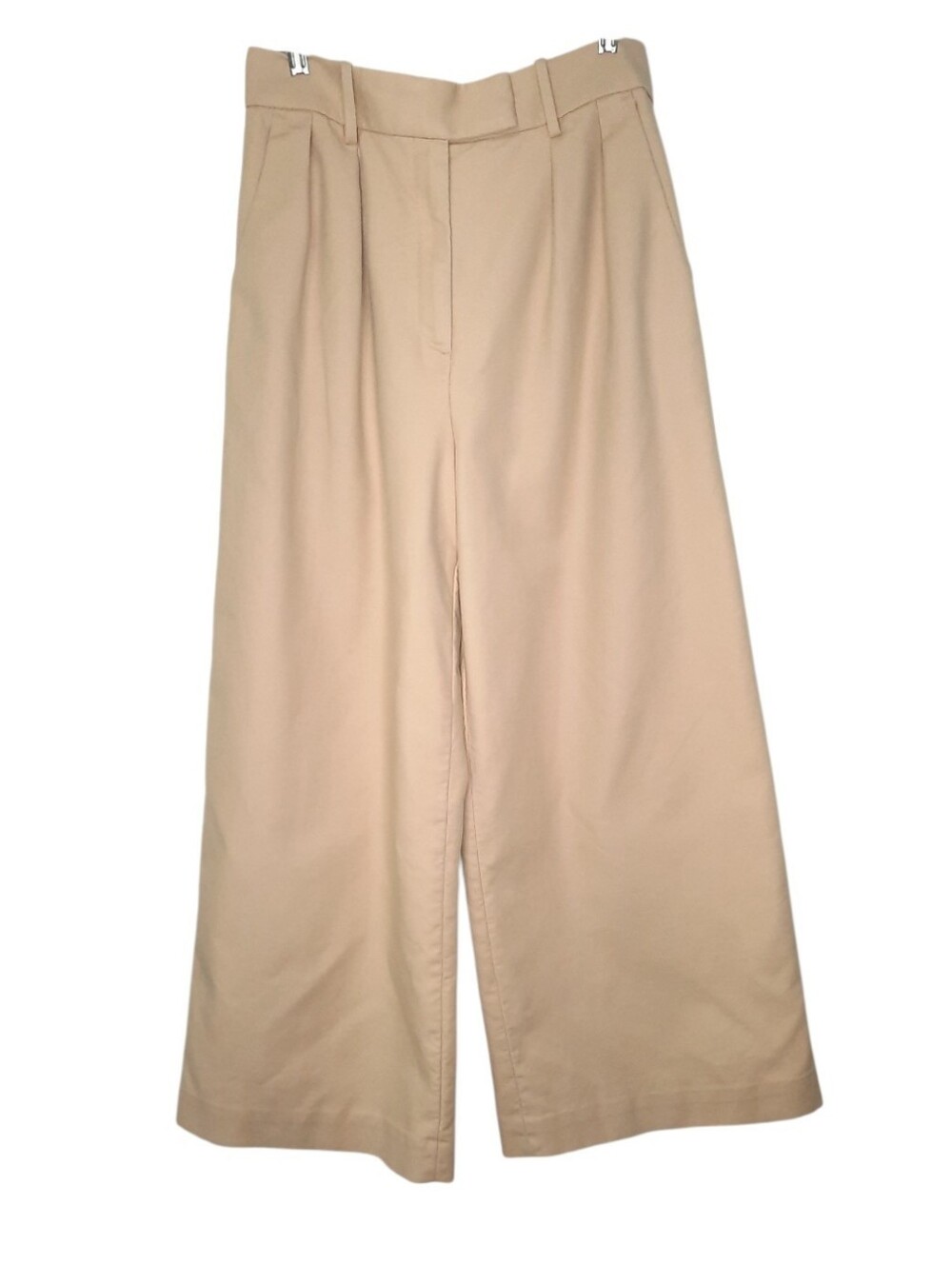 Banana Republic Cotton Wide Leg Trousers Pleated Pants Khaki Womens Size 6